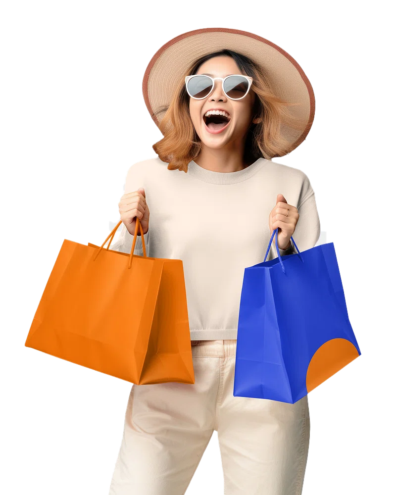 Persona de compras con bolsas